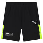 Boys Black Logo Woven Shorts, 1, hi-res