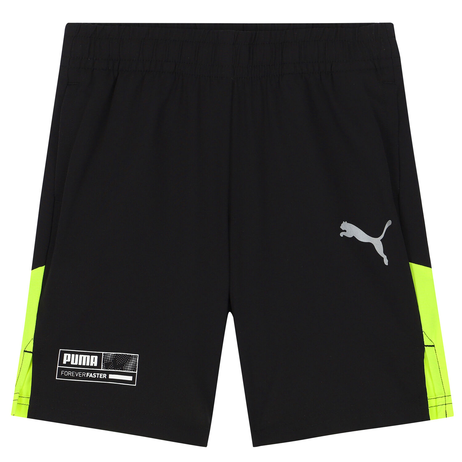Boys Black Logo Woven Shorts, 1, hi-res