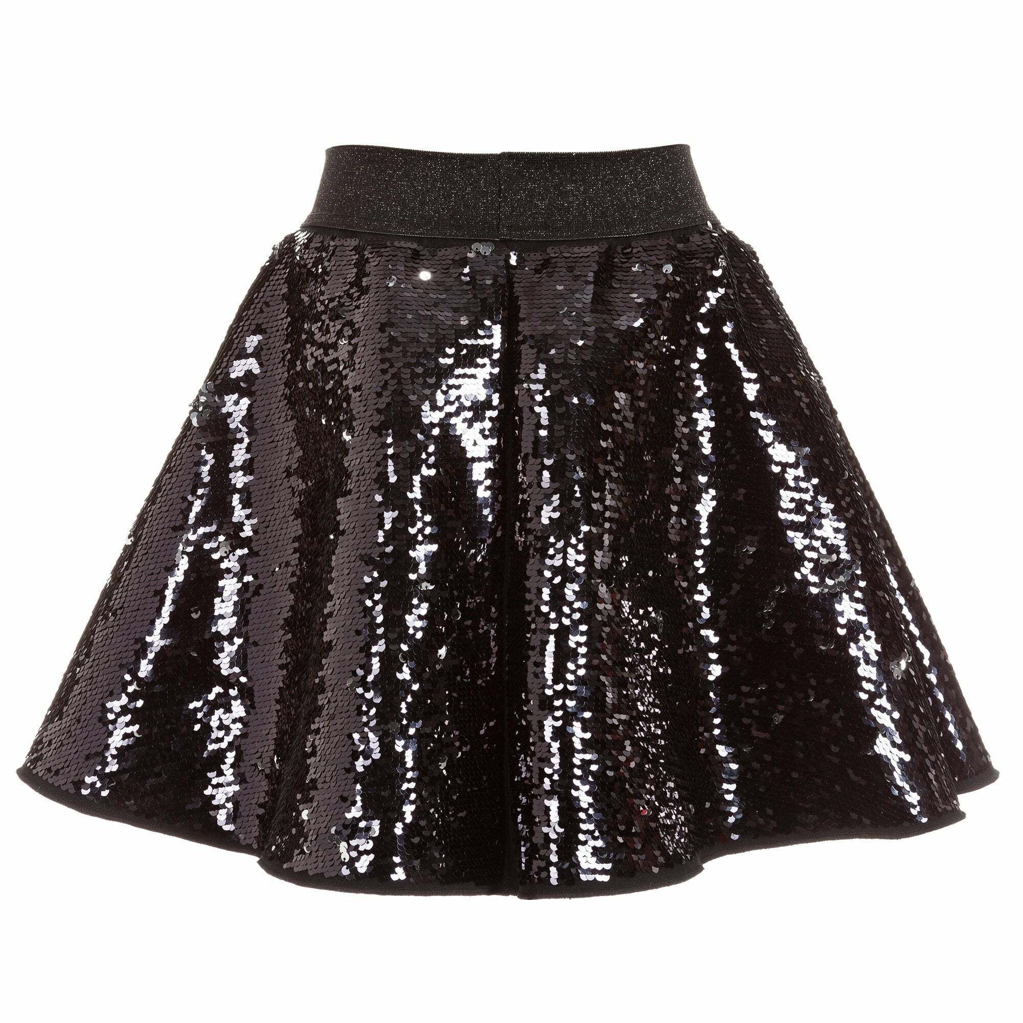Silver sequin black skirt cheap
