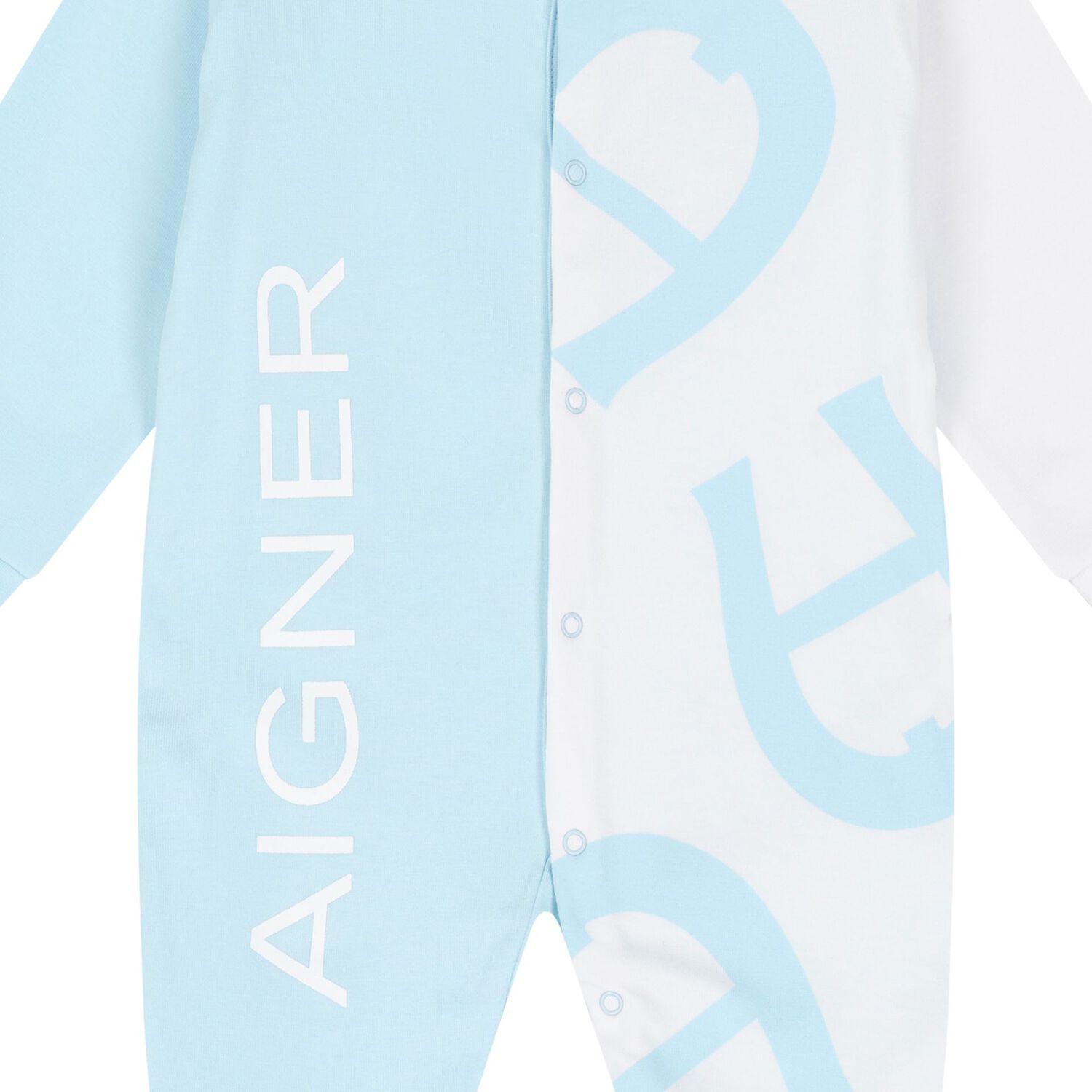 Baby Boys Blue & White Logo Babygrow, 1, hi-res