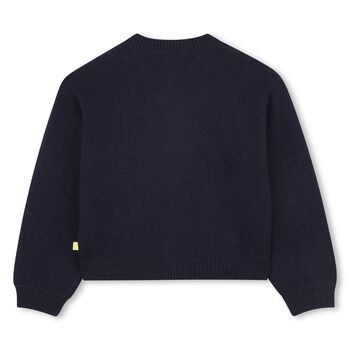 Girls Navy Blue Sequin Cardigan, 2 Girls Navy Blue Sequin Cardigan