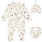 White & Yellow Honey Babygrow Set, 1, hi-res