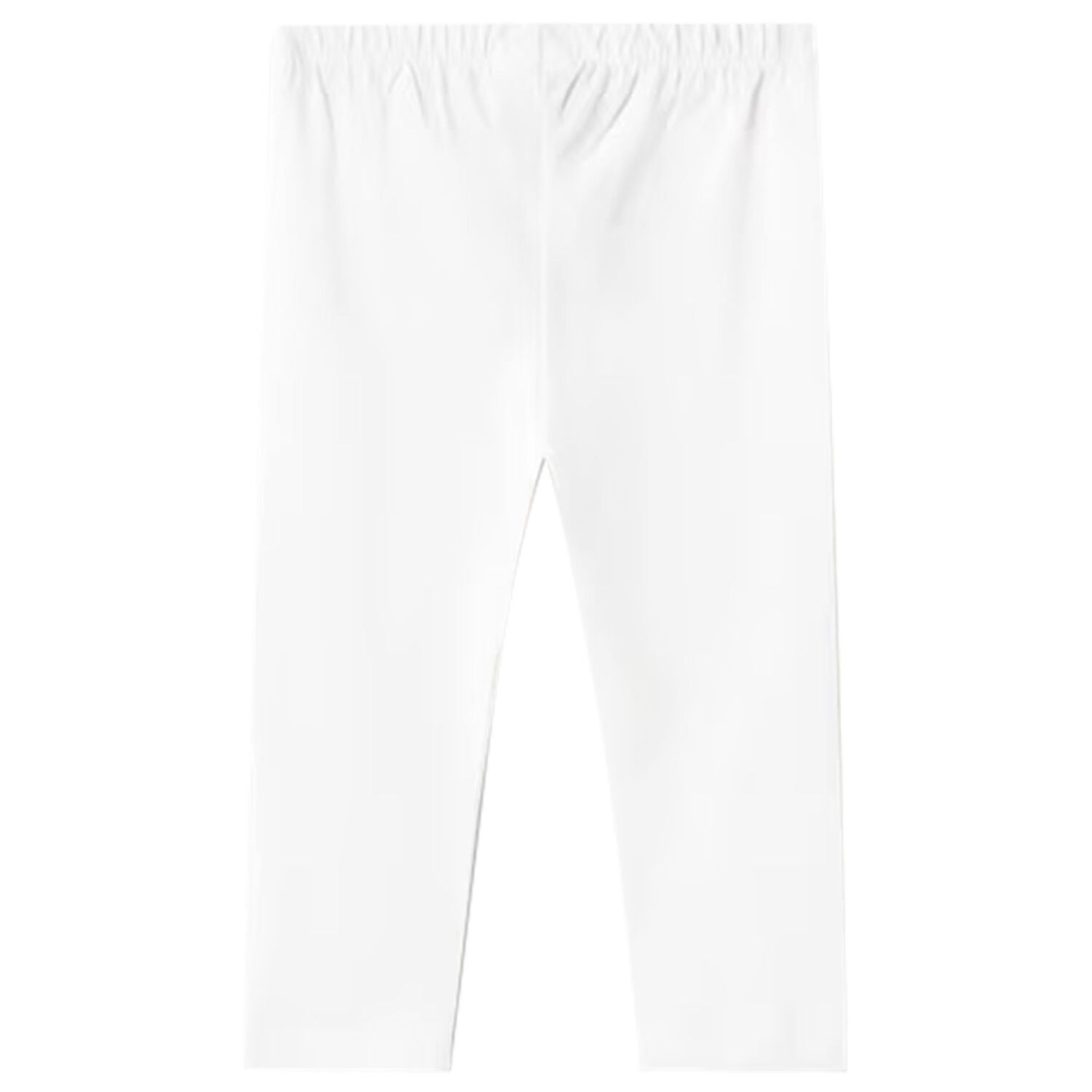 Younger Girls White Logo Leggings, 1, hi-res