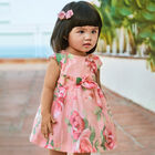 Younger Girls Pink Floral Dress, 1, hi-res
