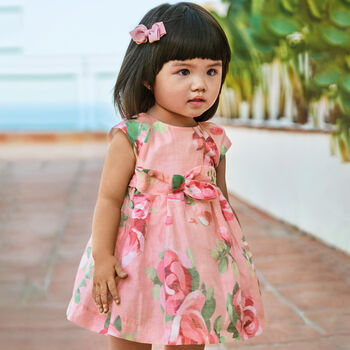 Younger Girls Pink Floral Dress