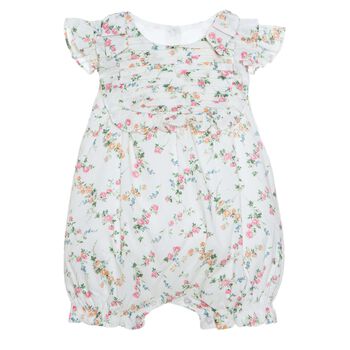 Baby Girls Ivory Liberty Print Floral Romper