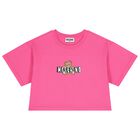 Girls Pink Teddy Bear Logo T-Shirt, 3, hi-res