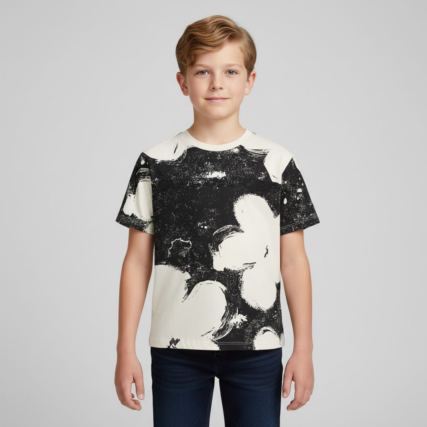 Boys White & Black T-Shirt, 1, hi-res