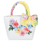 Girls White & Yellow Floral Handbag, 1, hi-res