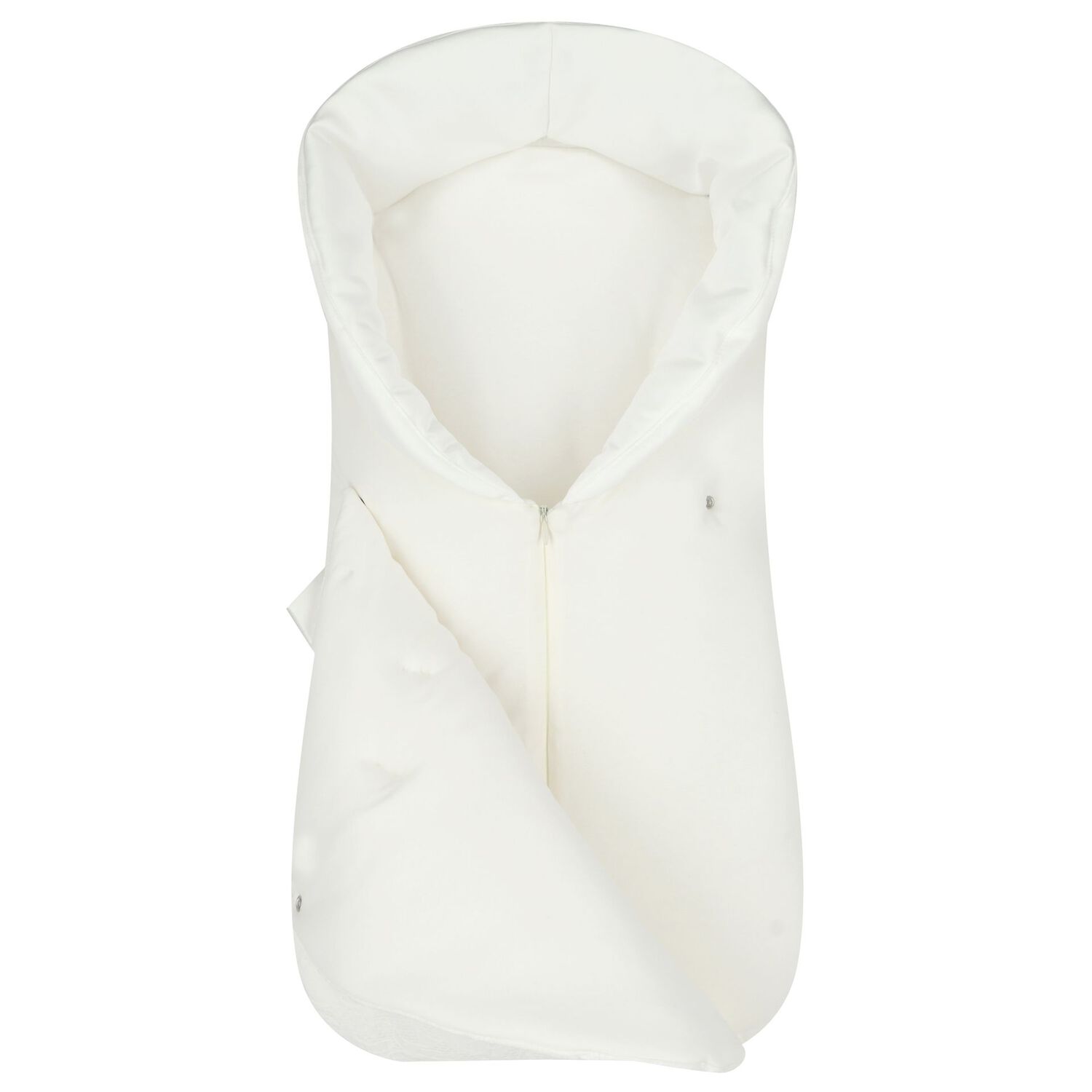 Baby Girls White Satin Bow Nest, 1, hi-res