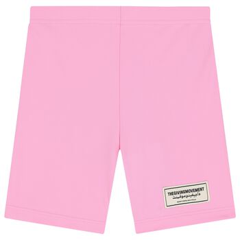 Girls Pink Logo Softskin Cycling Shorts 