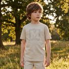 Boys Beige Logo T-Shirt, 1, hi-res