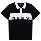 Boys Black & White Logo Polo Shirt, 2, hi-res