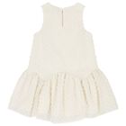 Girls White Sleeveless Tiered Dress, 1, hi-res