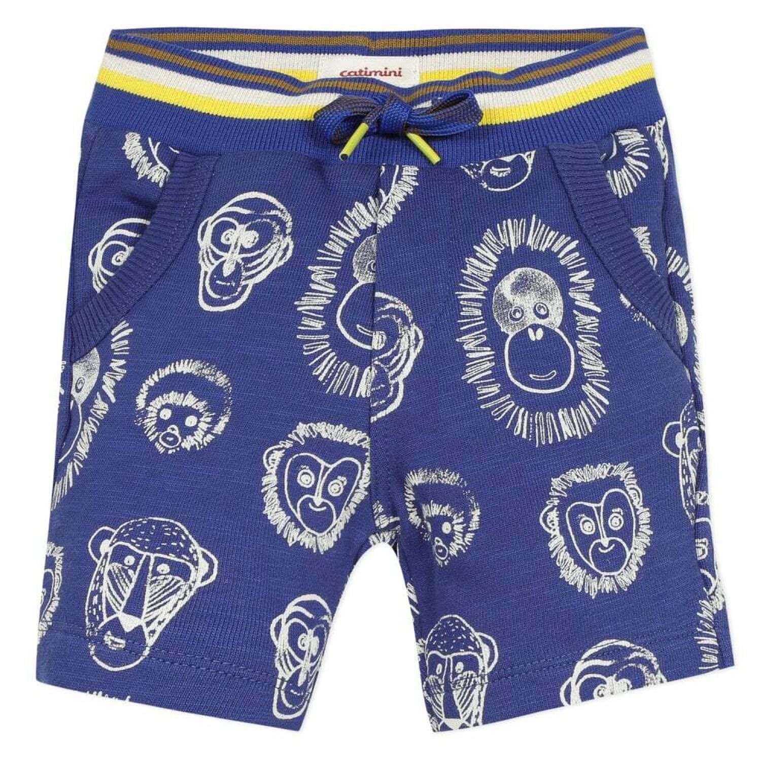 Boys Blue Printed Shorts, 1, hi-res image number null