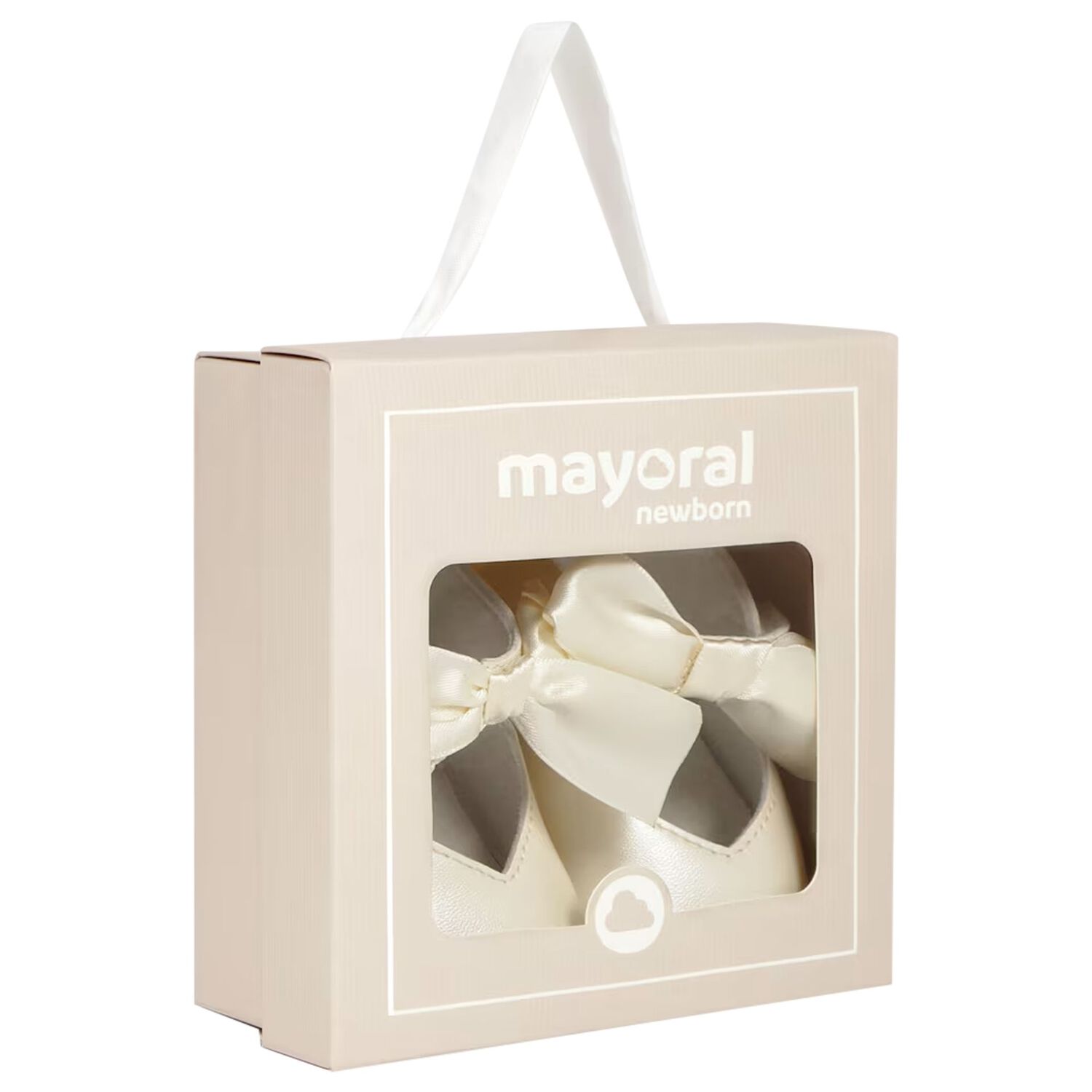 حذاء ماقبل المشي للبنات الرضع مزين بفيونكه باللون العاجي , 2, hi-res