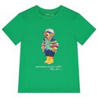 Boys Green Logo Polo Bear T-Shirt, 1, hi-res