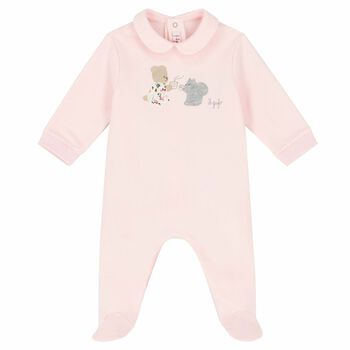 Baby Girls Pink Animals Babygrow