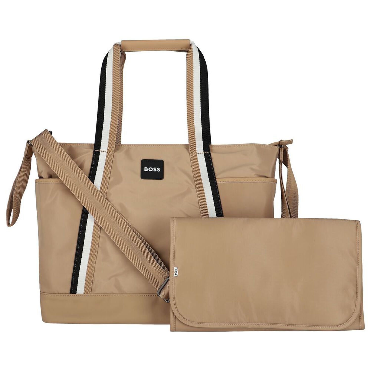 Beige Logo Baby Changing Bag, 1, hi-res