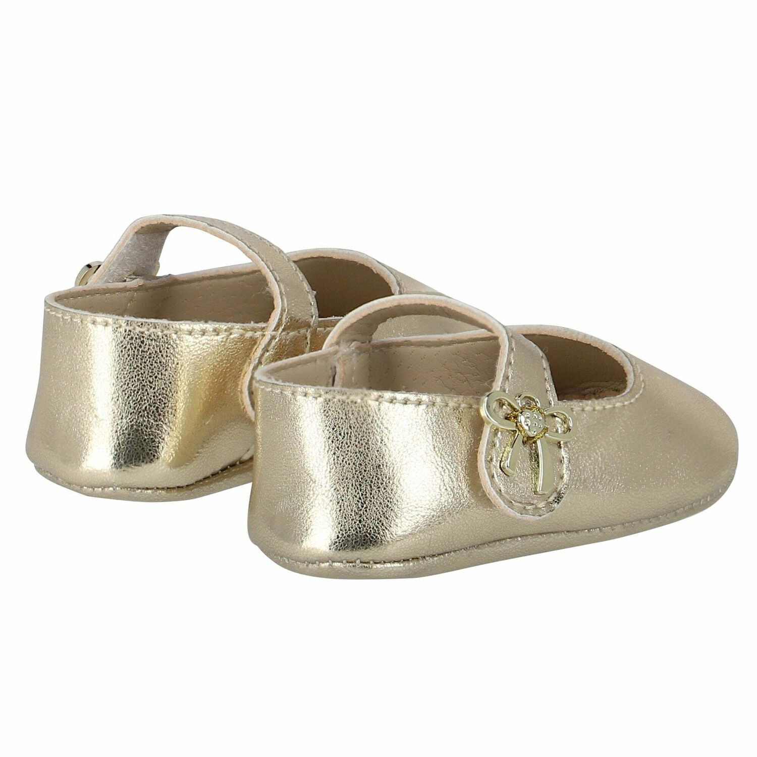 Baby Girls Gold Pre Walker Shoes, 1, hi-res