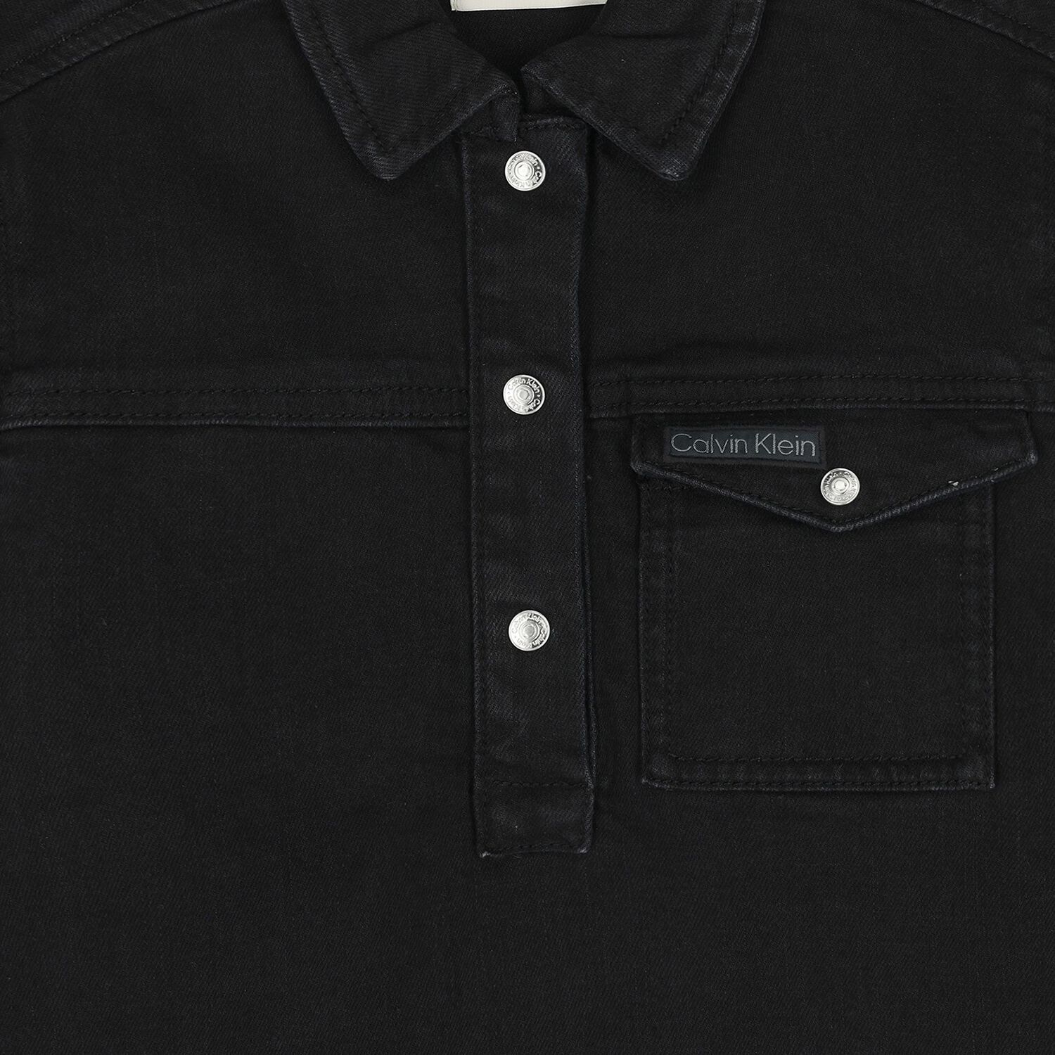 فستان جينز للبنات باللون الاسود , 1, hi-res