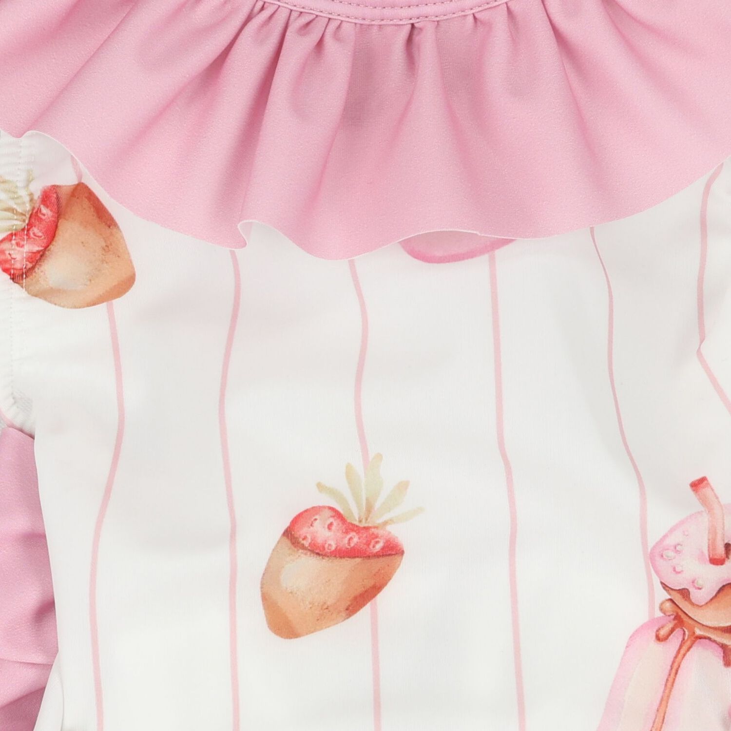 مايوه للبنات بتصميم الميلك شيك باللون الأبيض والوردي, 2, hi-res