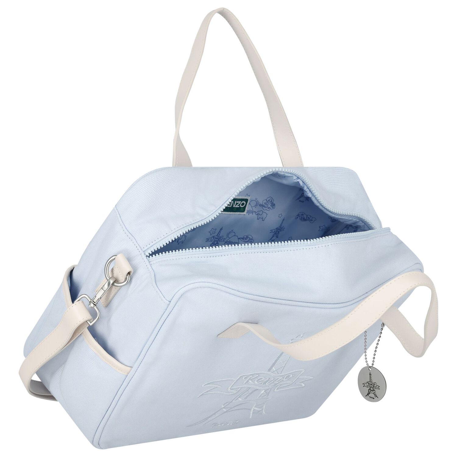 شنطة مواليد بشعار برج ايفل باللون الأزرق للأطفال , 2, hi-res