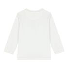 توب اولاد باكمام طويله بالشعار باللون الابيض , 1, hi-res