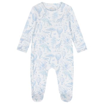 My Little Pie Baby Boys White & Blue Africa Babygrow, 1 Baby Boys White & Blue Africa Babygrow