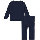 Baby Girls Navy Logo Tracksuit, 2, hi-res
