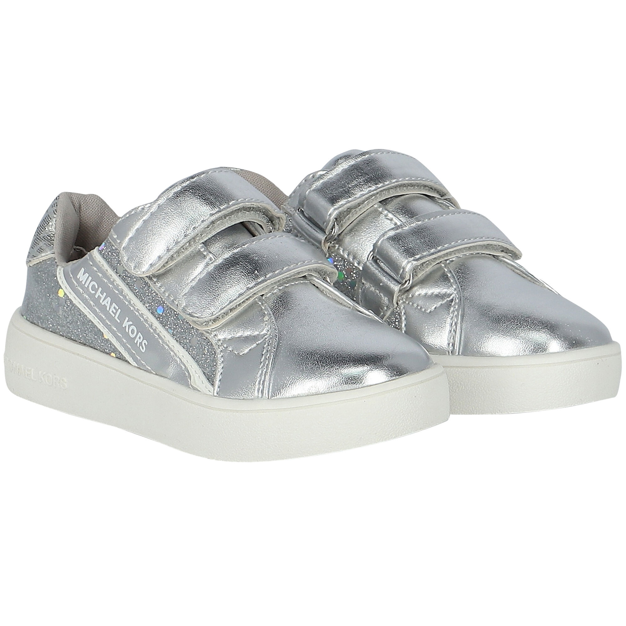 MICHAEL KORS Girls Silver Logo Trainers Junior Couture UAE