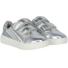 Girls Silver Logo Trainers, 1, hi-res