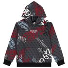 Boys Grey Logo Hooded Top, 1, hi-res