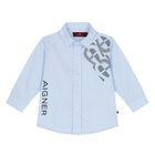 Younger Boys Blue Logo Shirt, 1, hi-res