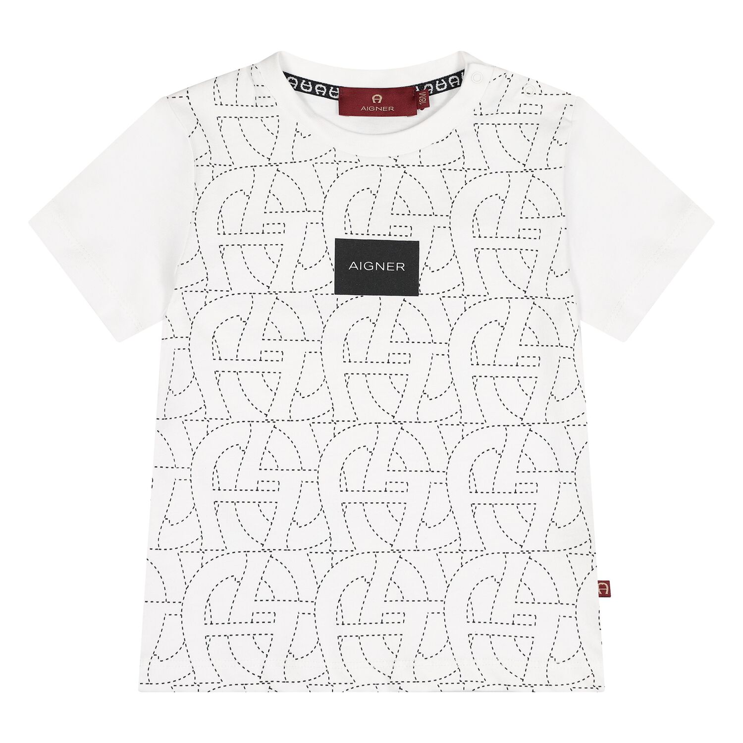 Younger Boys White Logo T-Shirt, 1, hi-res