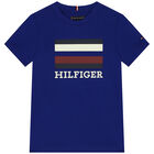 تيشيرت أولاد بالشعار باللون الازرق, 2, hi-res