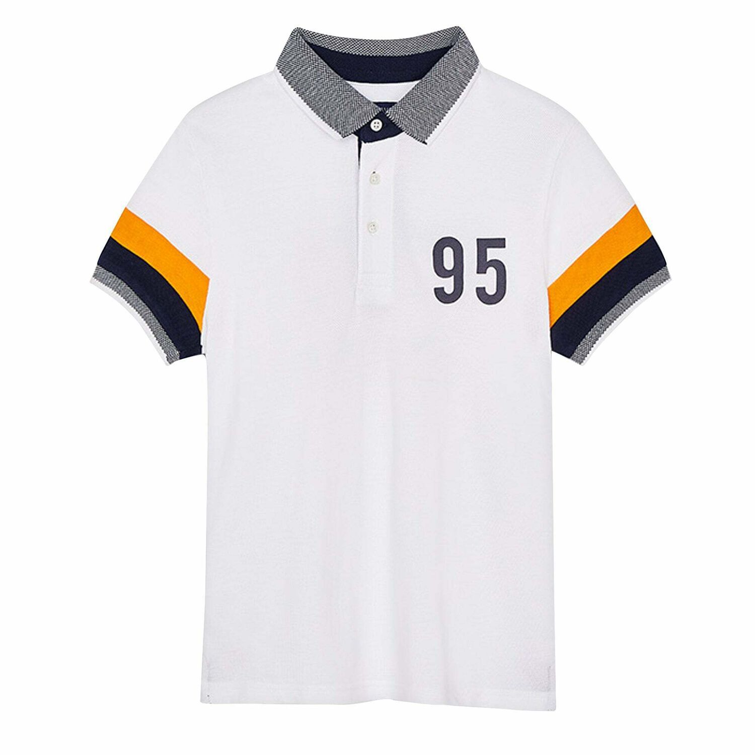 قميص بولو قطني أبيض للأولاد, 2, hi-res image number null