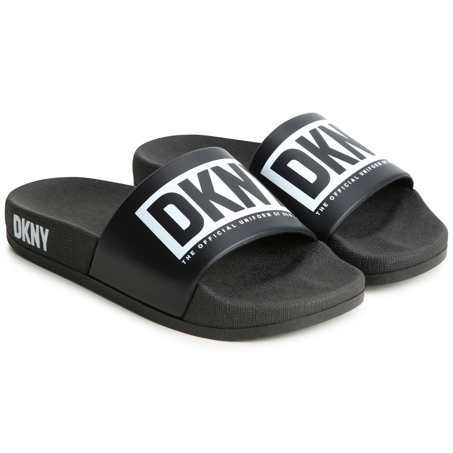 DKNY Black White Logo Sliders Junior Couture UAE