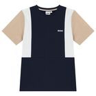Boys Navy Blue Logo T-Shirt, 2, hi-res