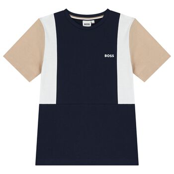 Boys Navy Blue Logo T-Shirt