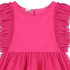 فستان بنات تول مكشكش باللون الوردي, 1, hi-res