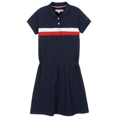 Girls Navy Polo Dress