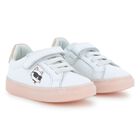 Girls White & Pink Choupette Trainers, 1, hi-res