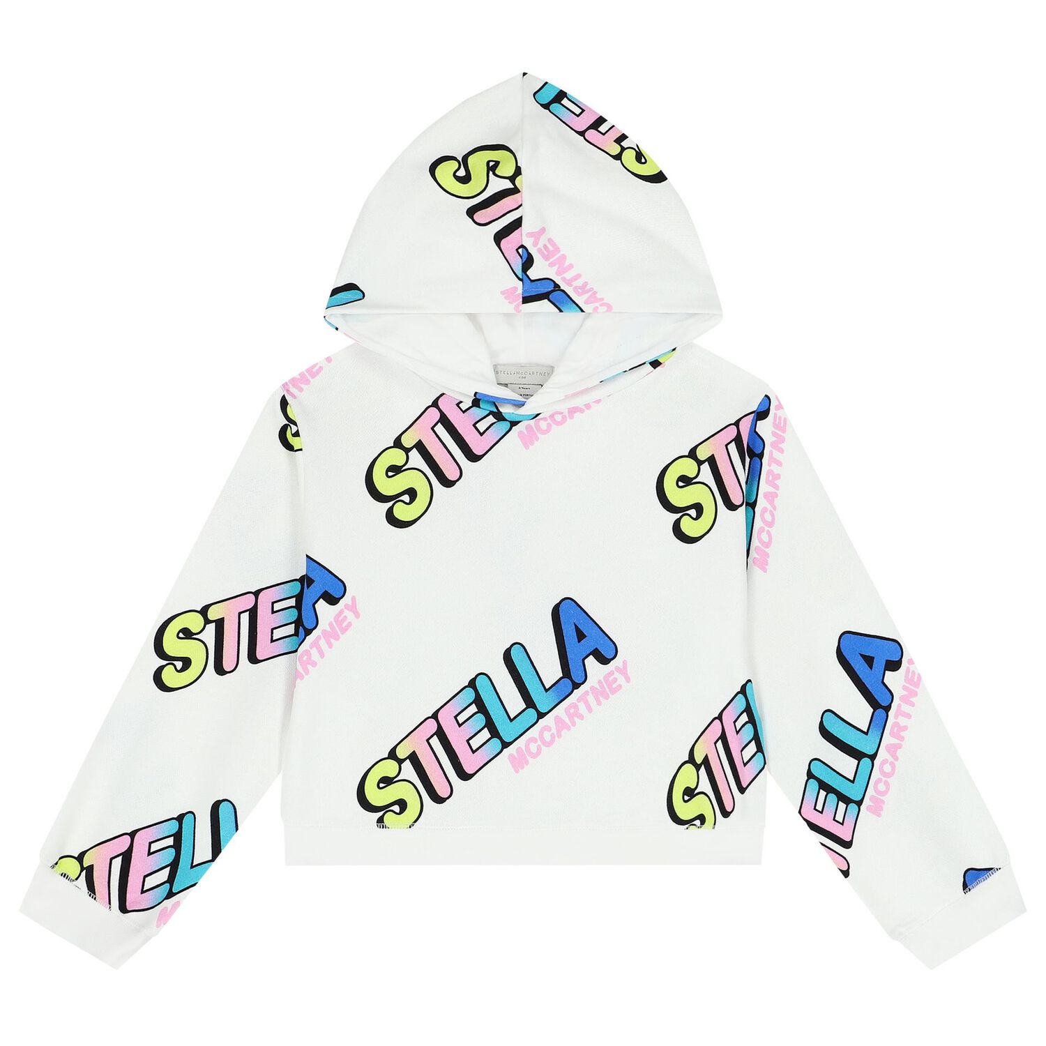 توب بنات هودي بالشعار باللون الأبيض, 1, hi-res image number null