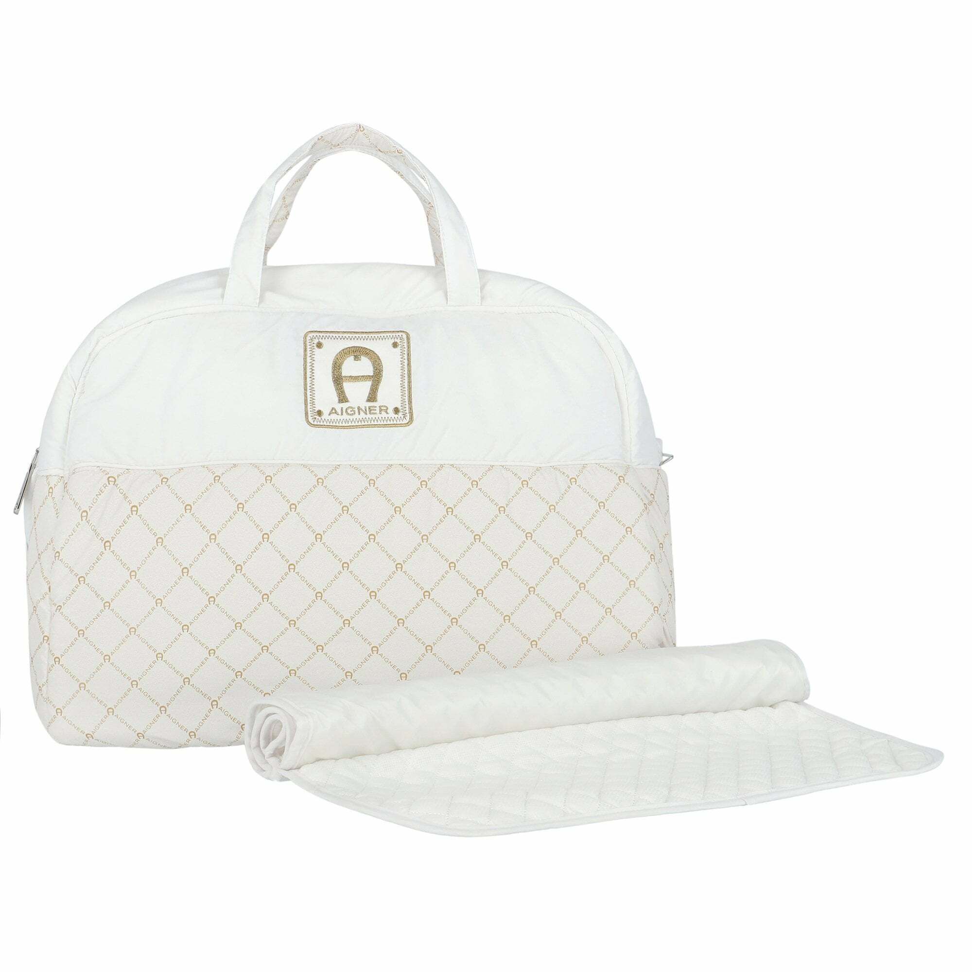 Aigner Ivory Gold Logo Changing Bag Junior Couture UAE