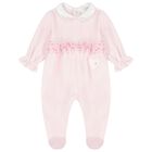 Baby Girls Pink Heart Babygrow, 1, hi-res