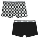 Boys White & Black Boxer Shorts ( 2-Pack ), 1, hi-res