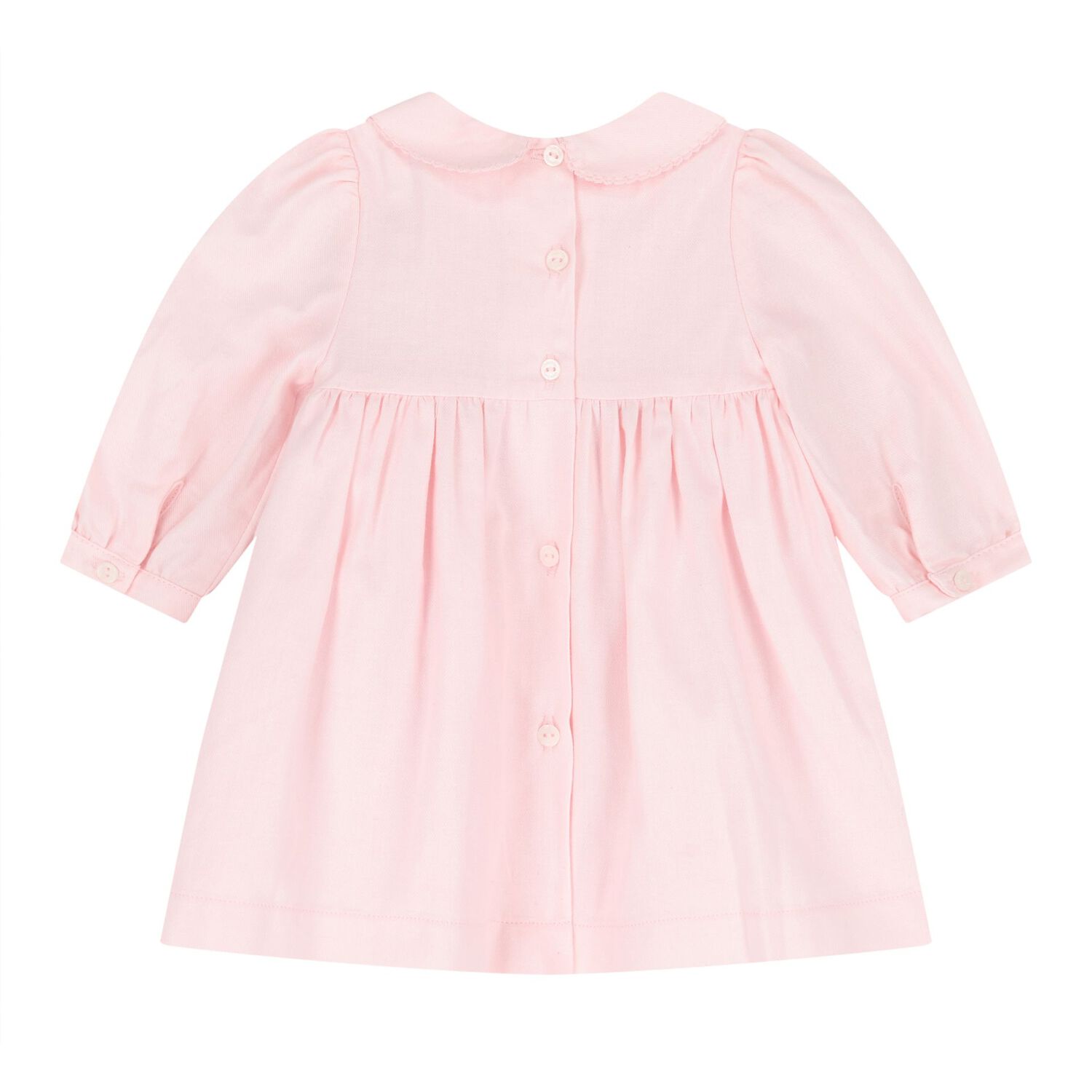 Baby Girls Pink Smocked Dress, 1, hi-res