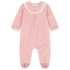 Baby Girls Pink Clouds Babygrow, 1, hi-res
