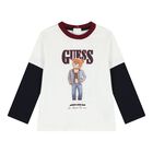 Baby Boys White & Red Teddy Bear Logo Joggers Set, 1, hi-res